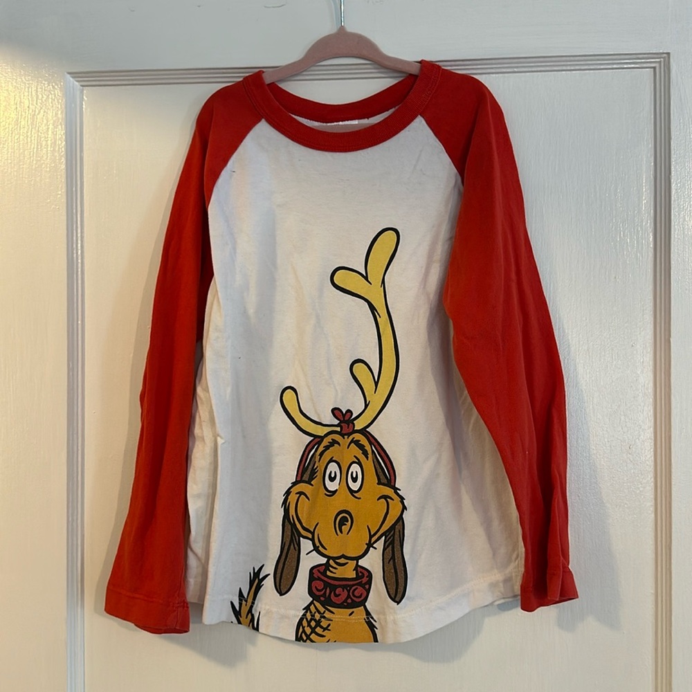 Hanna Andersson Max from the grinch baseball style long sleeve size 8 (130)